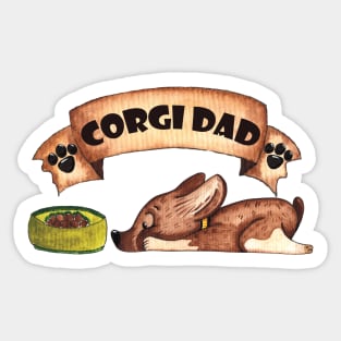 Vintage Corgi Dad for Dog Lover Sticker